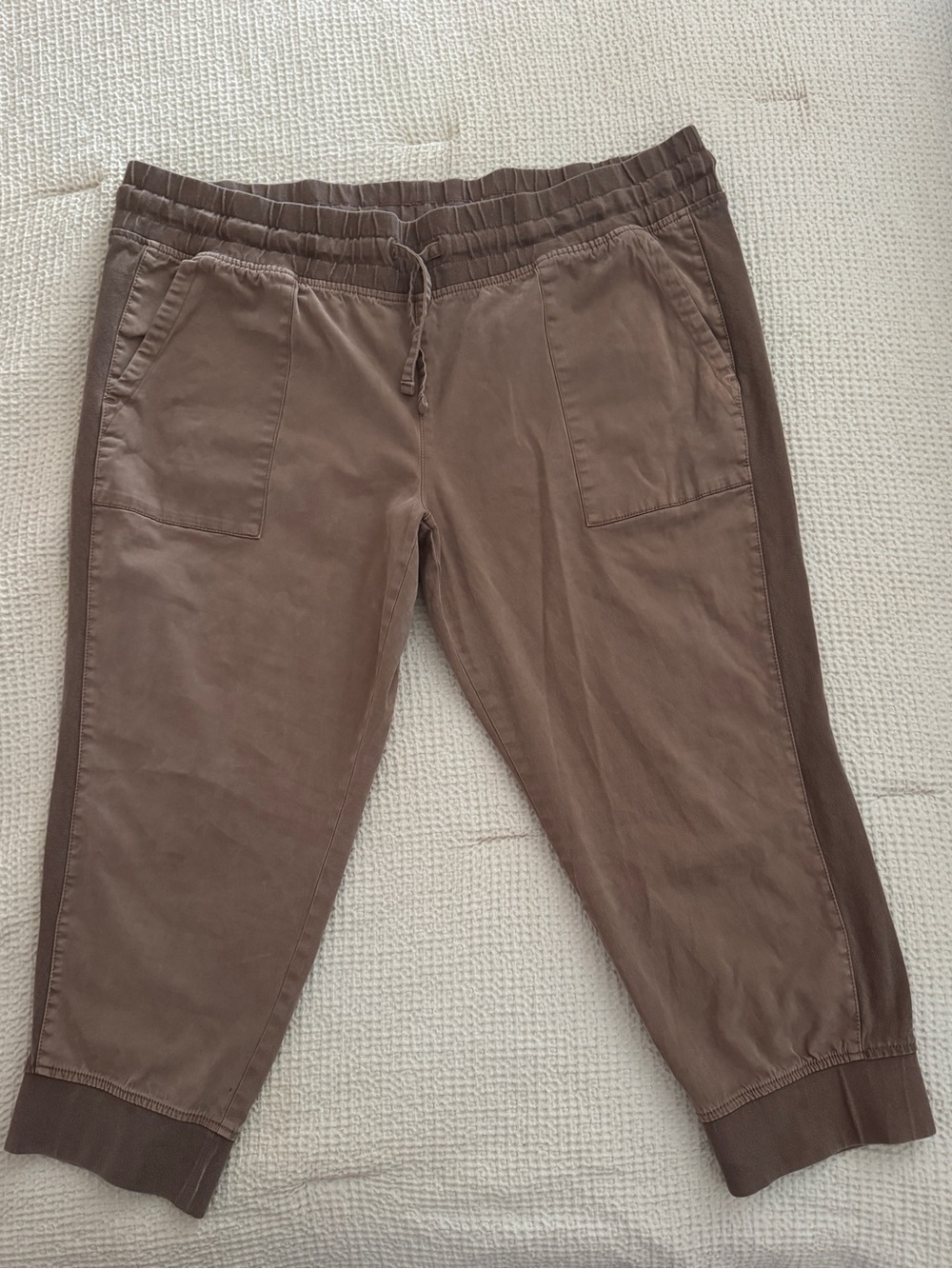 Tan Comfy Casual Capris